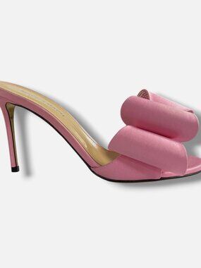 Mach & Mach Women's Pink Le Cadeau Satin Kitten Heel Mules Size 36